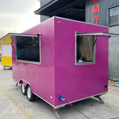 Pink Double Axle Food Trailer with Stainless Steel Kitchen for Coffee, Desserts and Street Food