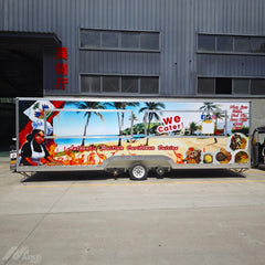 Large Mobile Kitchen Food Trailer with Dual Serving Windows for BBQ, Tacos, Coffee and Street Food Business