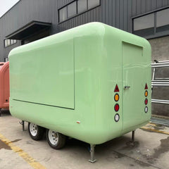 Mint Green Rounded Food Trailer - Dual Axle Concession Cart