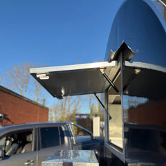 Mini Glossy Black Retro Trailer [2.2m] - Single Axle Mobile Kitchen with Roof Vents