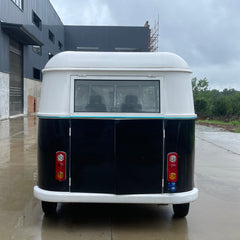 Vintage Camper Style Food Truck - Two-Tone Black & White