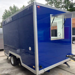 Custom Blue Food Trailer with Dual Serving Windows Mobile Kitchen for Coffee, BBQ and Street Food