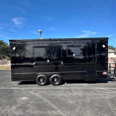 Premium Black Food Trailer Mobile Kitchen Concession Trailer for BBQ, Burgers and Street Food Business