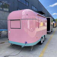 Pink Catering Food Trailer Mobile Concession Stand Coffee Ice Cream Dessert Bar