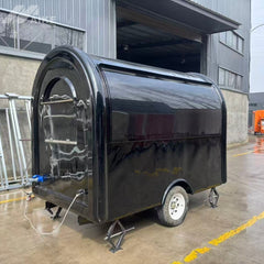 Compact Black Food Trailer Mobile Coffee Ice Cream Street Food Stand