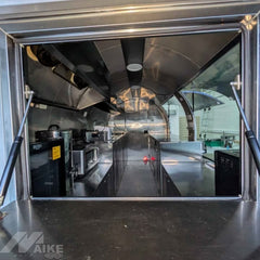 Vintage Silver Food Trailer with Dual Serving Windows for Coffee, BBQ and Street Food Business