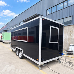 Black Double Axle Food Trailer with Commercial Kitchen for Burgers, BBQ and Street Food