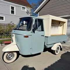 Pastel Blue & Cream Ape Style Food Cart - Vintage Tricycle