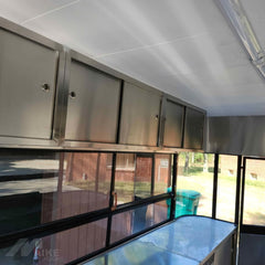13.1ft Black Corrugated Food Trailer for Mobile Cafe with Dual Axle, Panoramic Glass Windows & Roof Exhaust Fan