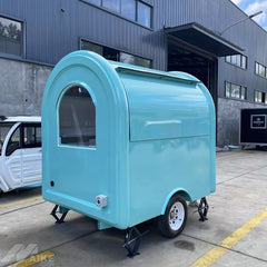 Pastel Blue Arched Food Trailer - Compact Single Axle Kiosk