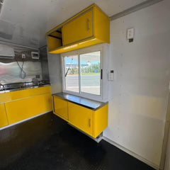9.8ft Bright Yellow Compact Enclosed Food Trailer for Snacks & Hot Dogs with Single Axle & Diamond Plate Trim