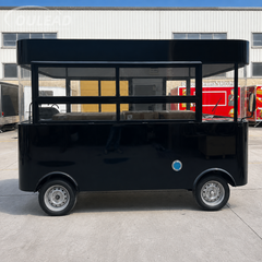 Black Mini Food Truck with Open Serving Window for Coffee, Snacks and Fast Food Business