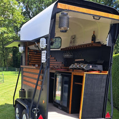 Black Twin Axle Mobile Bar Trailer Wedding Event Prosecco Cocktail Business Unit