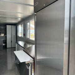 16ft White Enclosed Food Trailer with Dual Serving Windows & Stainless Steel Counter