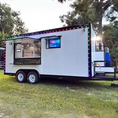 16ft Enclosed Food Trailer for Night Market Catering with LED Lights & Digital Menu