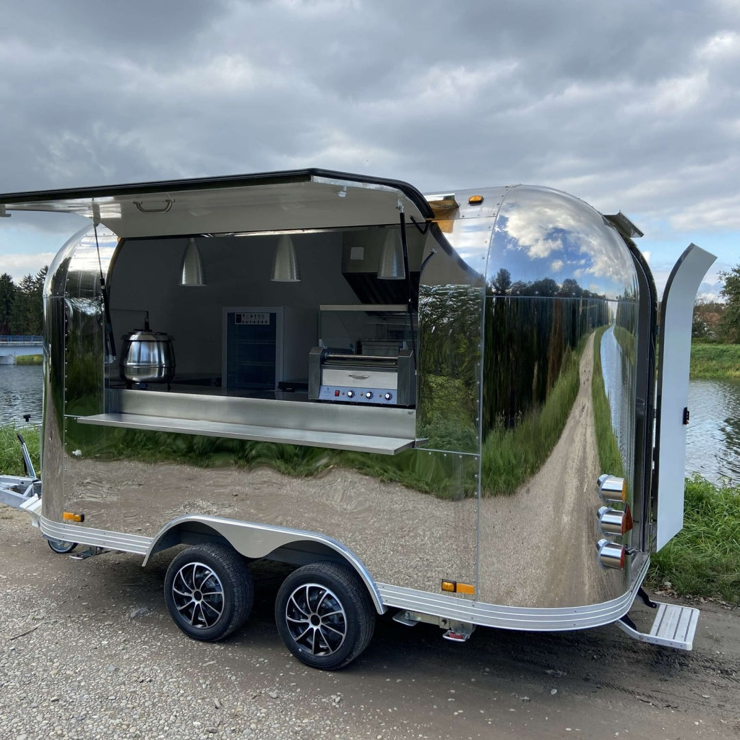 Premium Mirror Finish Catering Trailer [4m] - Aero-Style Mobile Concession Unit