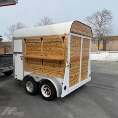 Rustic Wood Horse Trailer Food Cart for Coffee, Bakery and Outdoor Event Catering