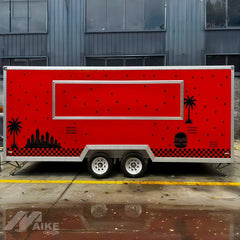 Red Double Axle Food Trailer with Commercial Kitchen for Burgers, BBQ and Street Food