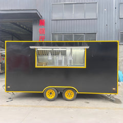 Black Mobile Food Trailer Concession Catering Street Food Coffee Burger Van