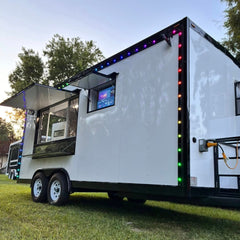 16ft Enclosed Food Trailer for Night Market Catering with LED Lights & Digital Menu