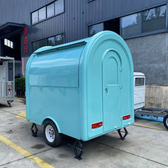 Pastel Blue Arched Food Trailer - Compact Single Axle Kiosk