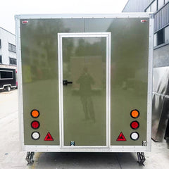Olive Green Compact Food Trailer with Serving Window for Coffee, Snacks and Street Food