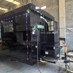 Mirror Black Square Food Trailer [16.4ft] - Modern Box Design Mobile Kitchen