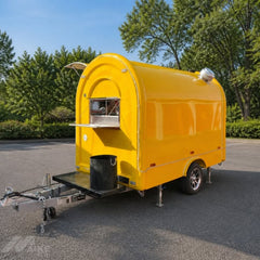Yellow Teardrop Food Trailer with Large Serving Window for Coffee, Snacks and Street Food