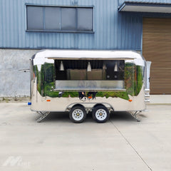 13.1ft Mirror Stainless Steel Aero Style Food Trailer for Premium Event Catering with Dual Axle