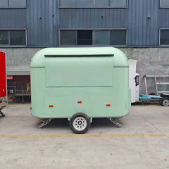 9.8ft Mint Green Retro Rounded Food Trailer for Mobile Coffee & Snacks with Single Axle & Pendant Lights