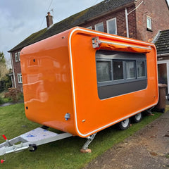 Glossy Orange Pod Catering Trailer - Dual Axle Mobile Pop-up Shop