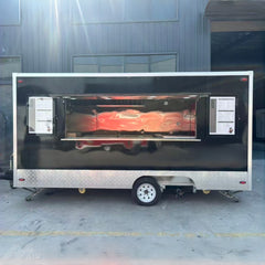 13ft Black Enclosed Food Trailer for Street Food Catering with Diamond Plate Trim & Menu Boards