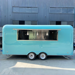 Teal Rounded Box Food Trailer - Dual Axle Concession Cart