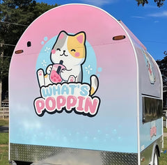 Cartoon Food Trailer Mobile Catering Van Bubble Tea Ice Cream Snack Truck 2.2m