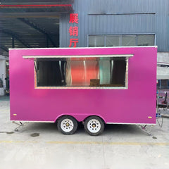 Pink Double Axle Food Trailer with Stainless Steel Kitchen for Coffee, Desserts and Street Food