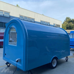 Light Blue Arched Mobile Cafe - Single Axle Concession Cart