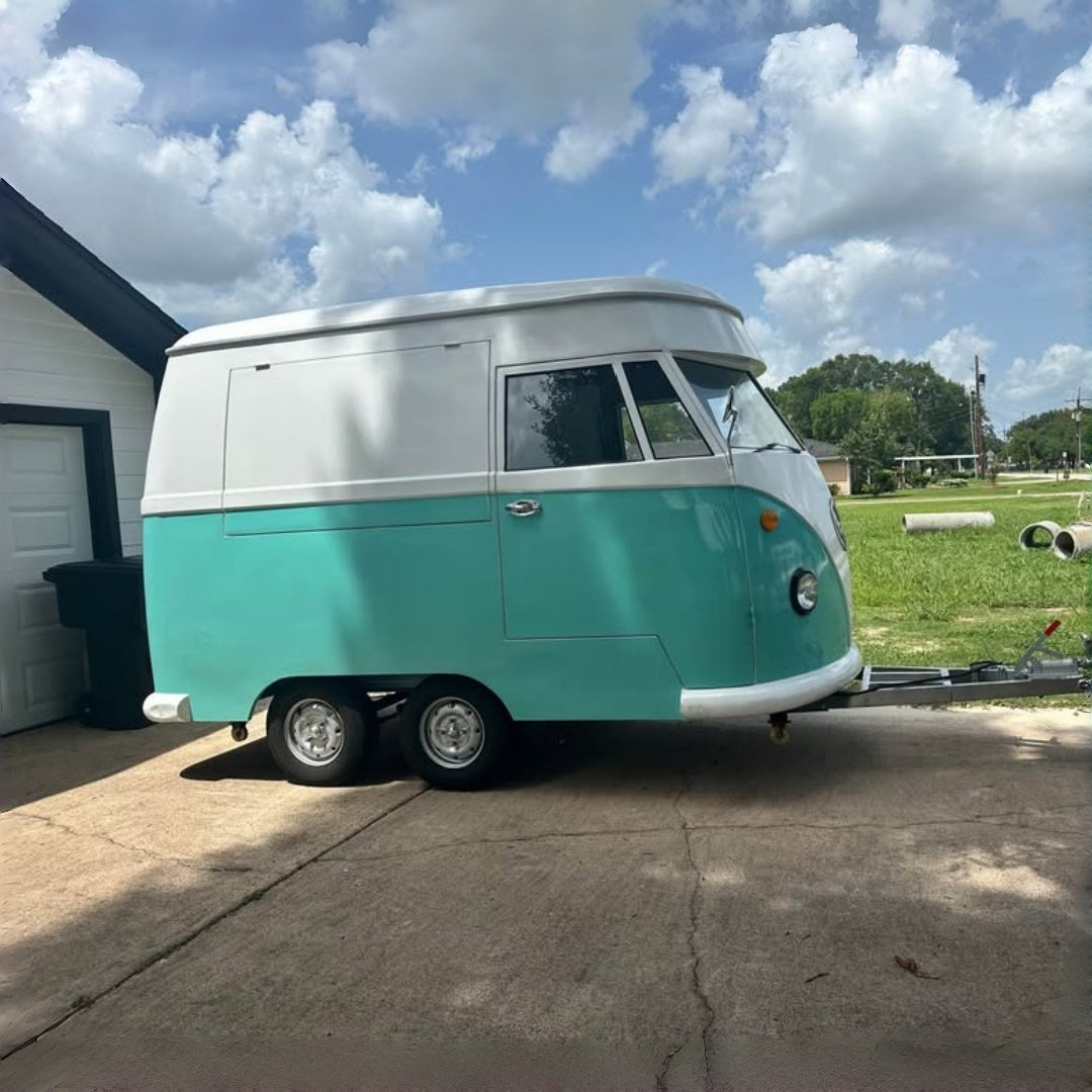 Vintage Van Food Trailer [13.7ft] - Classic Two-Tone Bus Replica (Dual Axle)