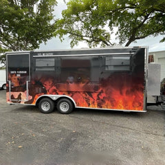 16.4ft Custom Wrapped Enclosed Food Trailer for BBQ & Grill Catering with Dual Axle & Roof Exhaust Fans