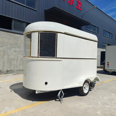 Elegant White Horsebox Food Trailer with Panoramic Windows