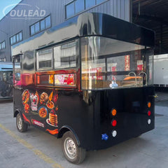 Black Mini Food Truck with Open Serving Window for Coffee, Snacks and Fast Food Business