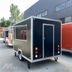 Compact Black Food Trailer with Serving Window for Coffee, Snacks and Street Food
