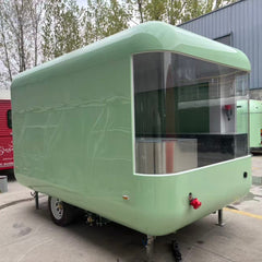 Mint Green Rounded Food Trailer - Dual Axle Concession Cart