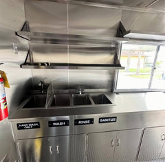 Black Double Axle Food Trailer with Griddle and Fryer for Burgers, BBQ and Street Food