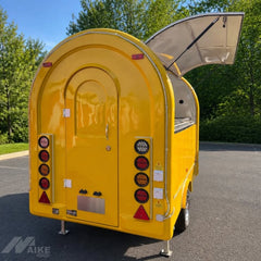Yellow Teardrop Food Trailer with Large Serving Window for Coffee, Snacks and Street Food