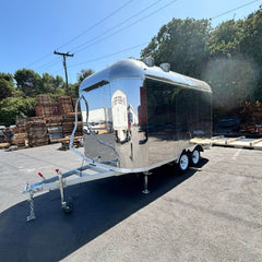 Mirror Stainless Steel Food Trailer [4m] - Polished Chrome Mobile Kitchen (Dual Axle)
