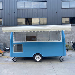 Light Blue Arched Mobile Cafe - Single Axle Concession Cart