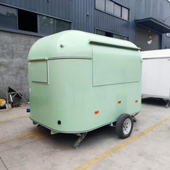 9.8ft Mint Green Retro Rounded Food Trailer for Mobile Coffee & Snacks with Single Axle & Pendant Lights