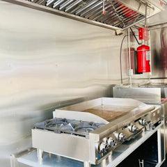 Glossy Black Enclosed Food Trailer with Stainless Counter - Dual Axle