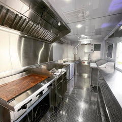 13.1ft Black & Woodgrain Enclosed Food Trailer for BBQ & Event Catering with Dual Axle & Front Generator Box
