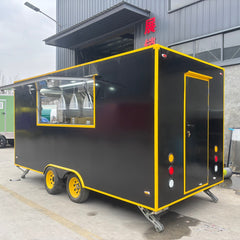Black Mobile Food Trailer Concession Catering Street Food Coffee Burger Van